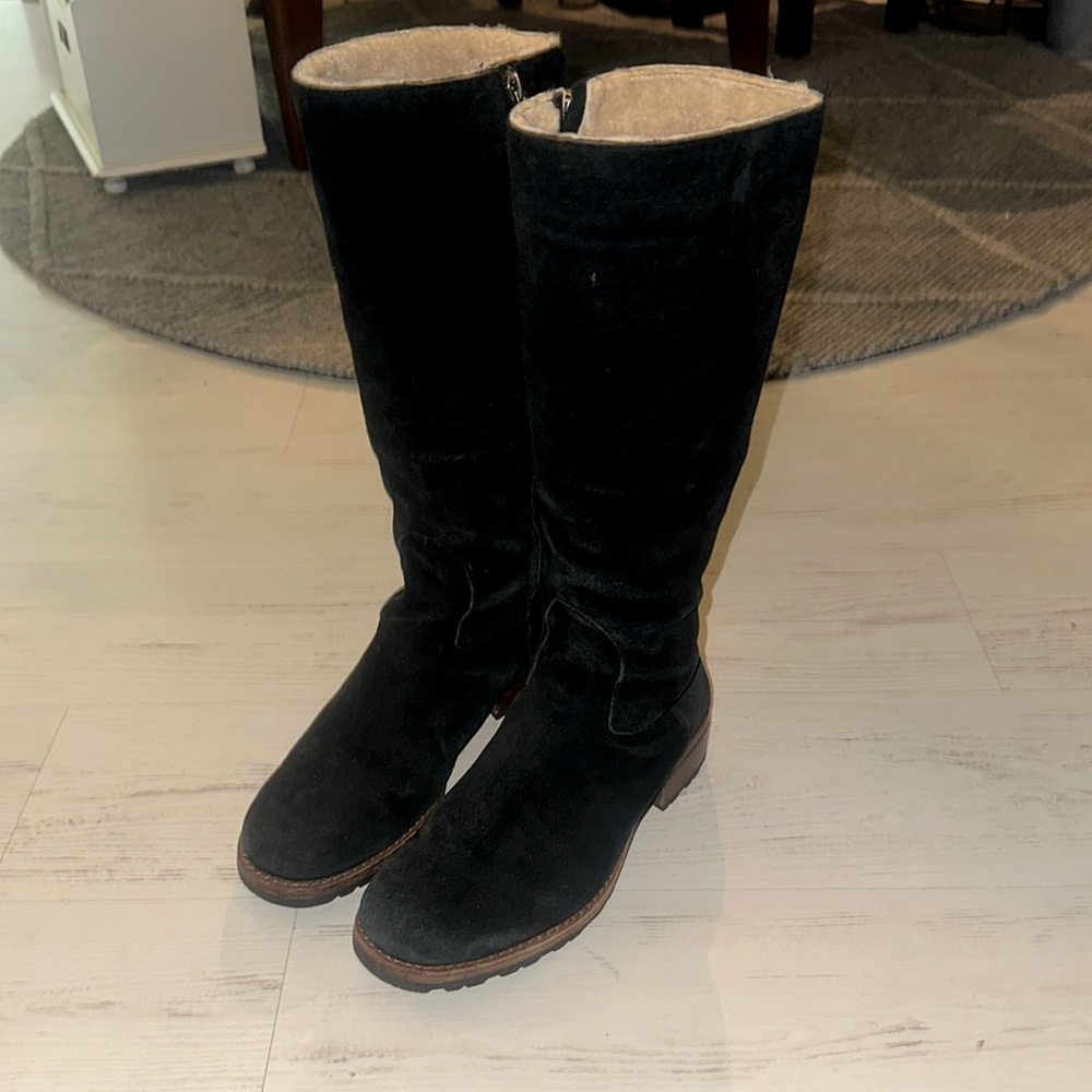 UGG Black Suede Tall Winter Boots
